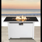 43" Metal Rectangular Fire Pit – Outdoor Patio Heating Table