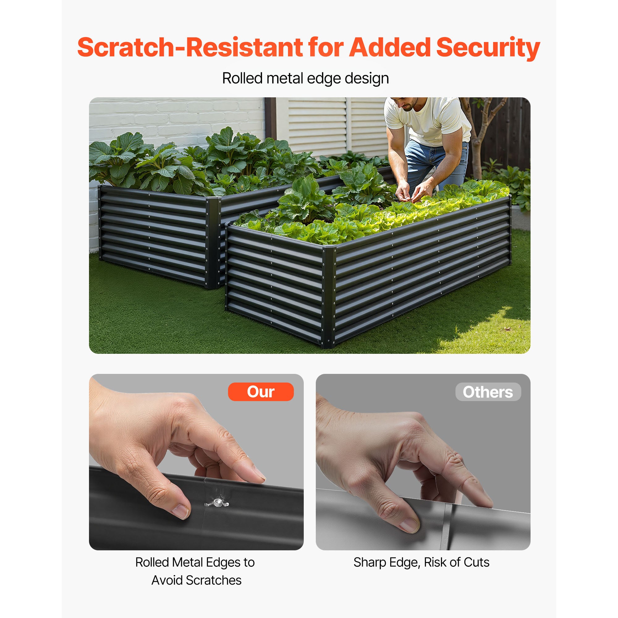 Metal Raised Garden Bed - 8 x 4 x 2 ft Galvanized Planter