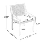 Outdoor Dining Chair Set - Acacia Wood and Wicker