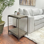 Corbeta 3-Piece Metal Frame Wood Living Room Coffee Table Set