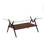 Rectangle Coffee Table with Tempered Glass Top
