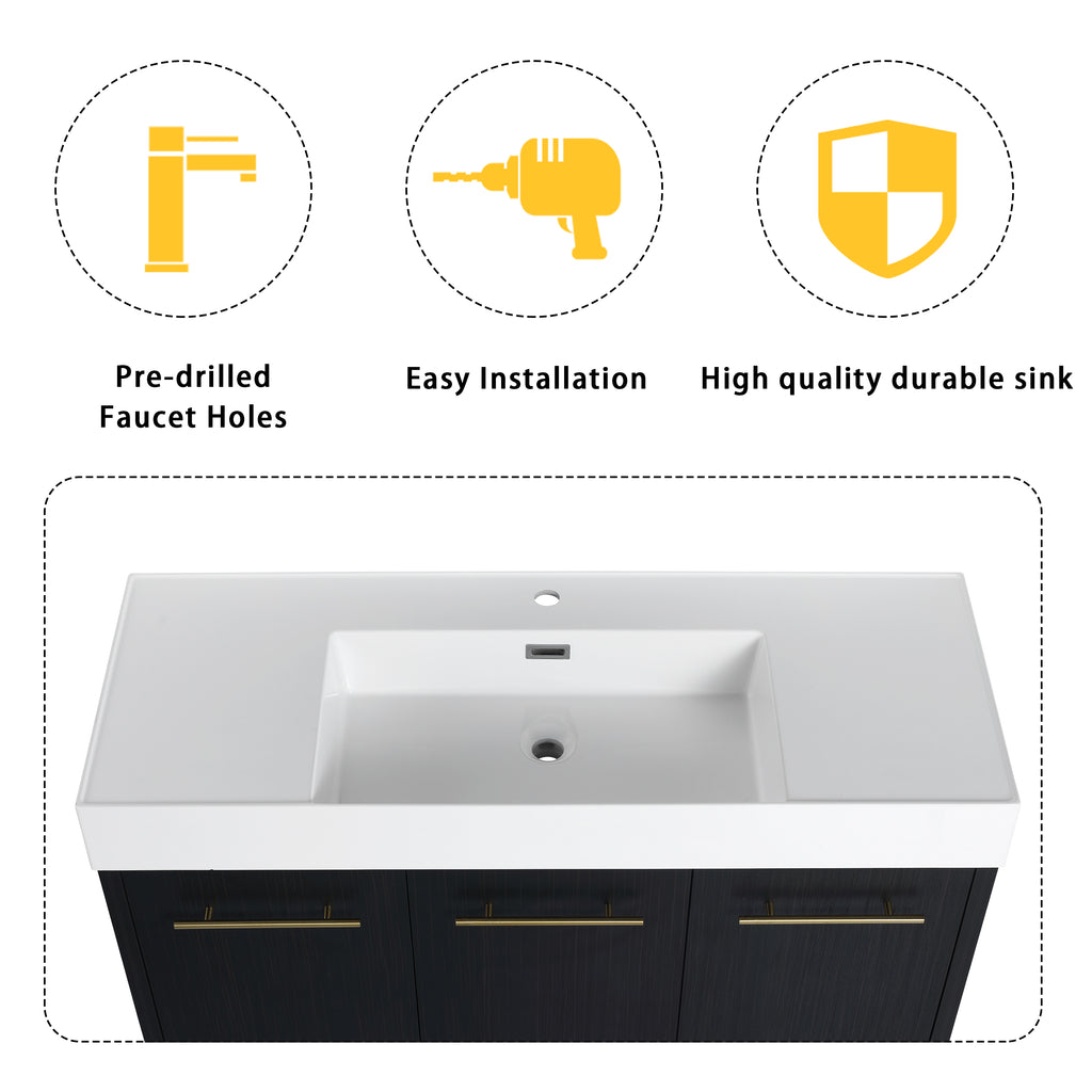 48 Inch Freestanding Bathroom Vanity with Resin Sink