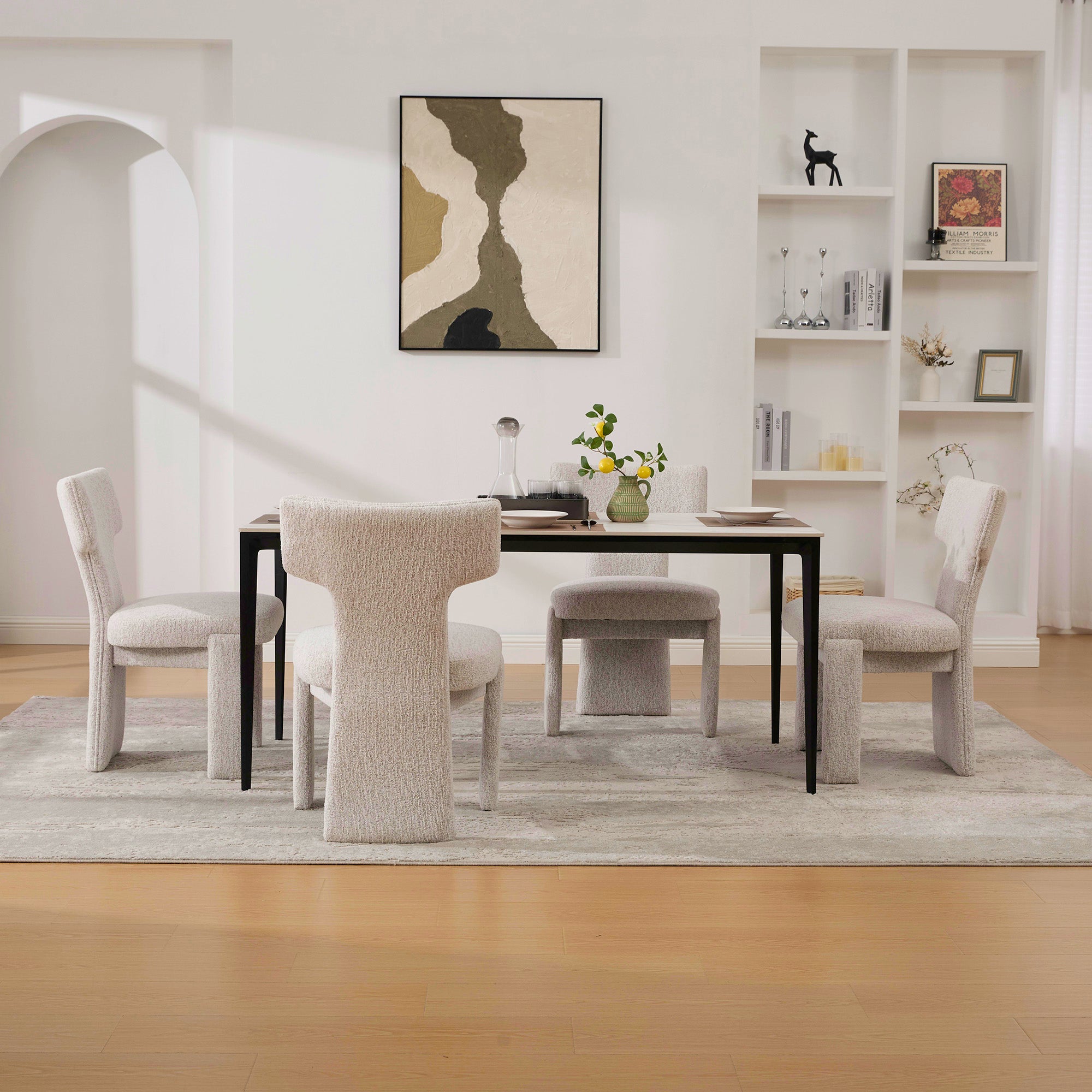 Upholstered Chenille Dining Chair Set of 4