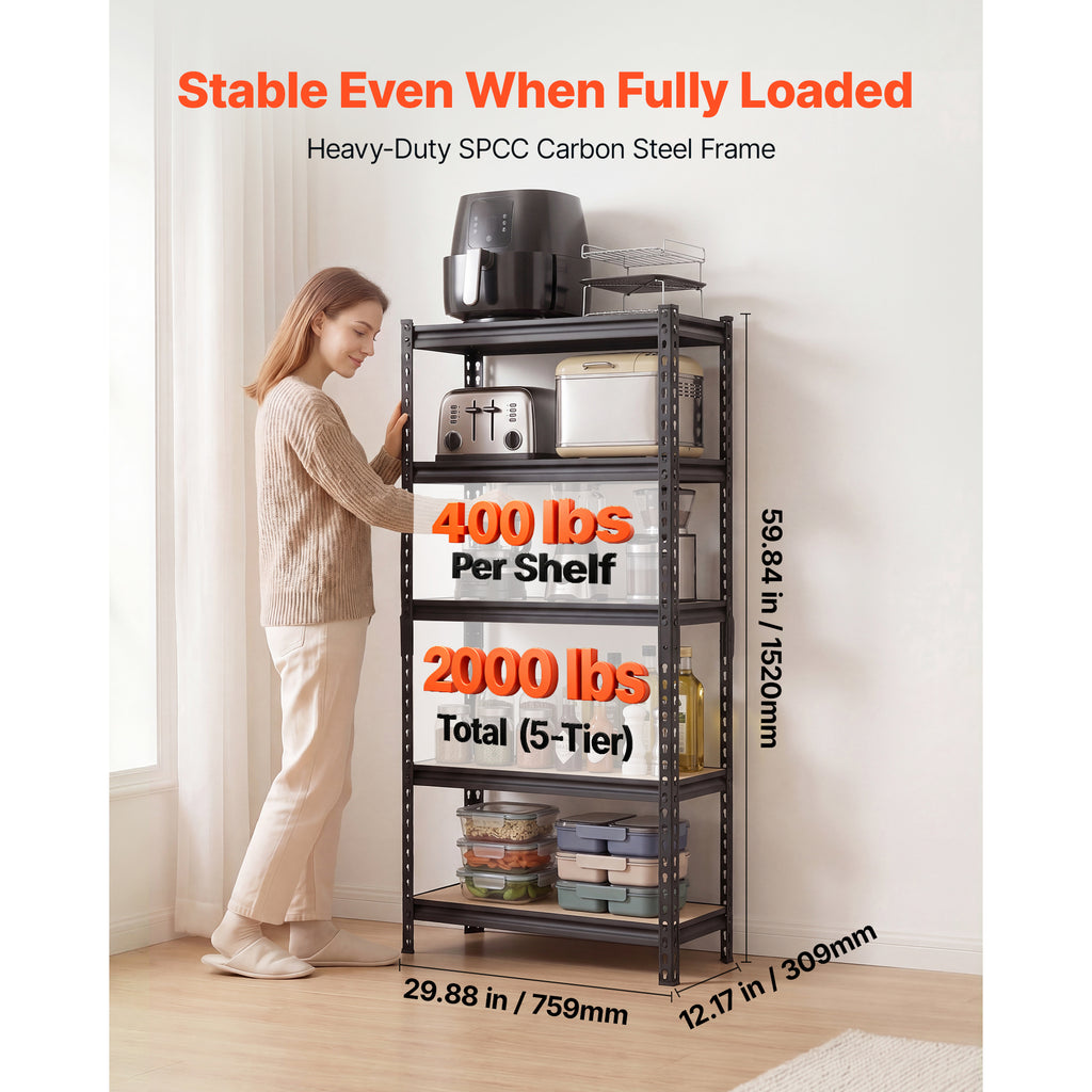 5-Tier Adjustable Heavy Duty Storage Shelves