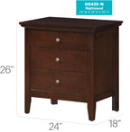 Hammond G5425-N 3 Drawer Nightstand