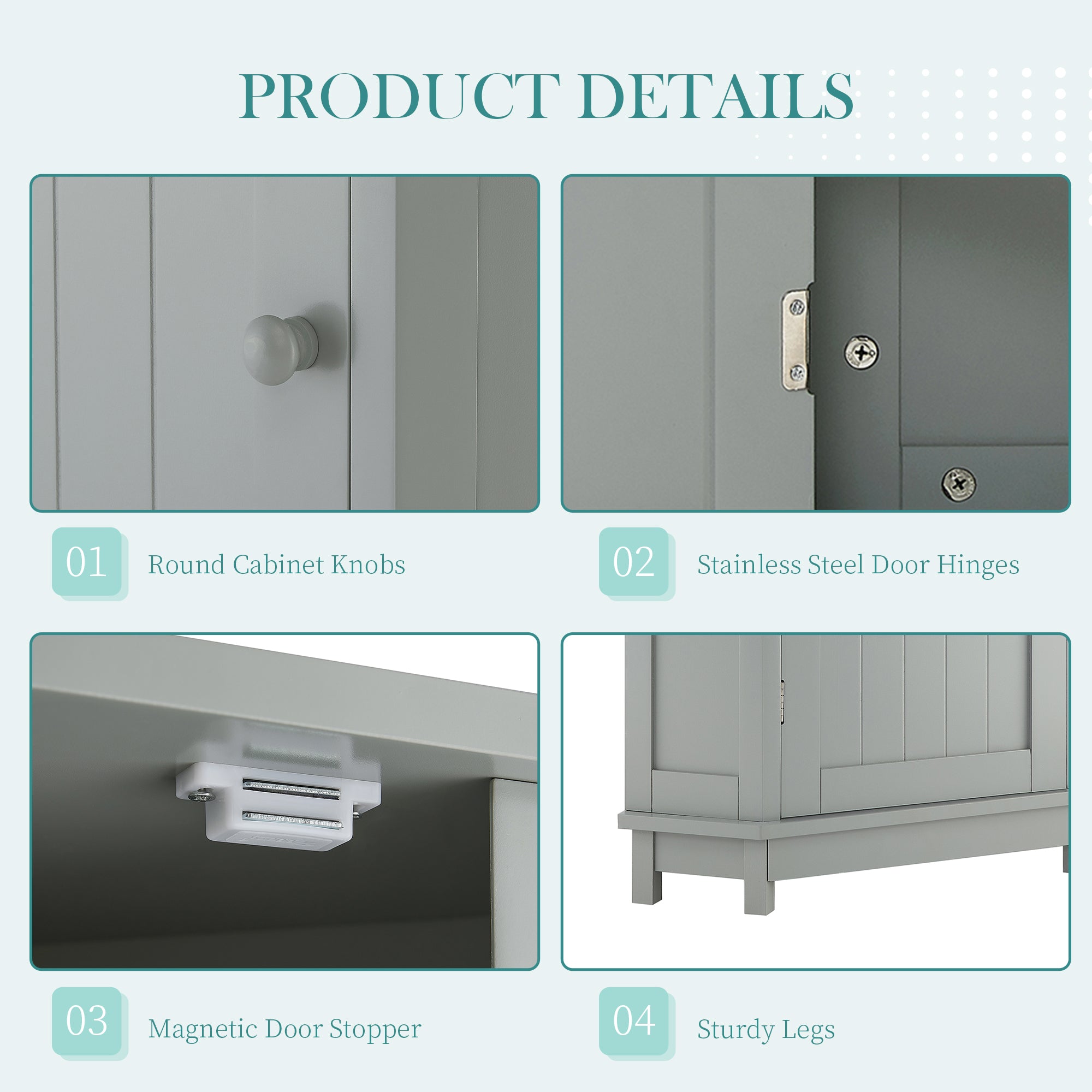 Grey Triangle Corner Bathroom Cabinet