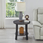 Anze Contemporary Oval Wood Shelf 3-Piece Coffee Table Set