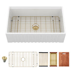 33 Inch White Farmhouse Kitchen Sink