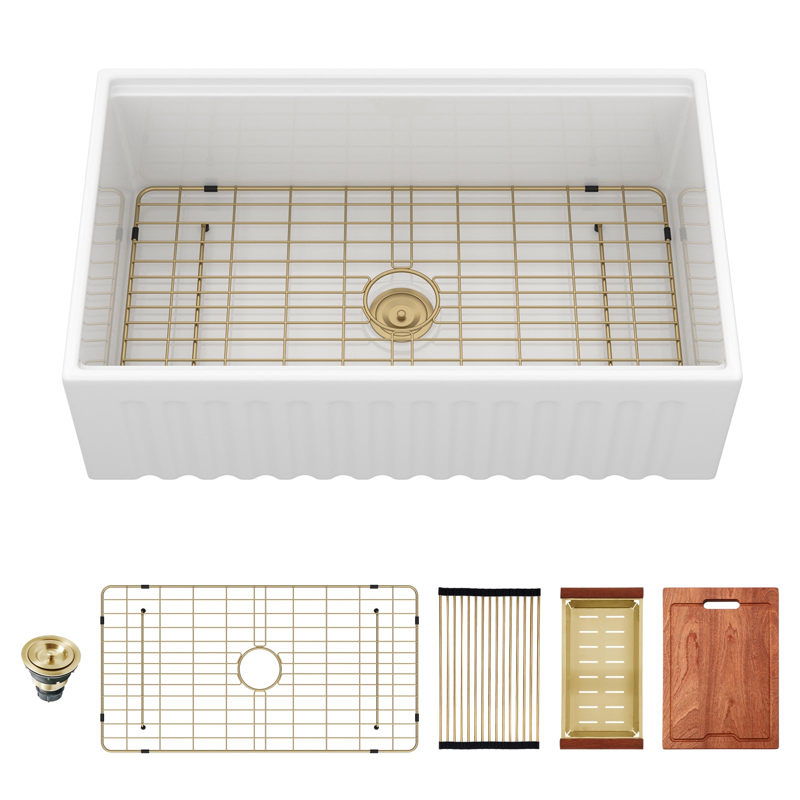 33 Inch White Farmhouse Kitchen Sink