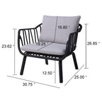 Huron Outdoor PP Club Chair Set of 2