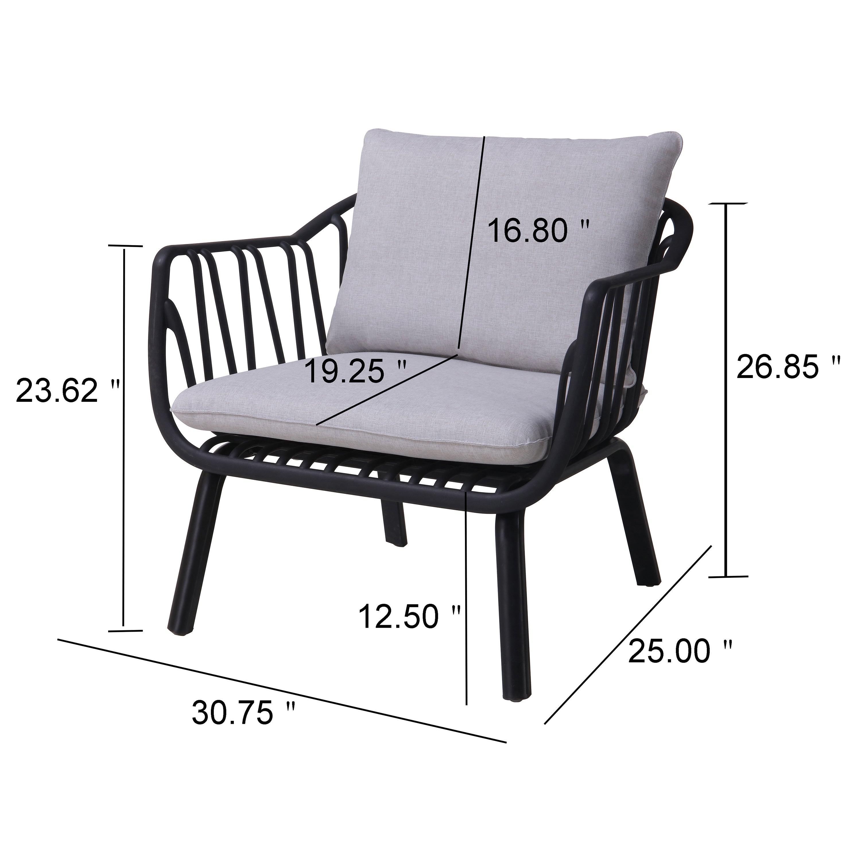 Huron Outdoor PP Club Chair Set of 2