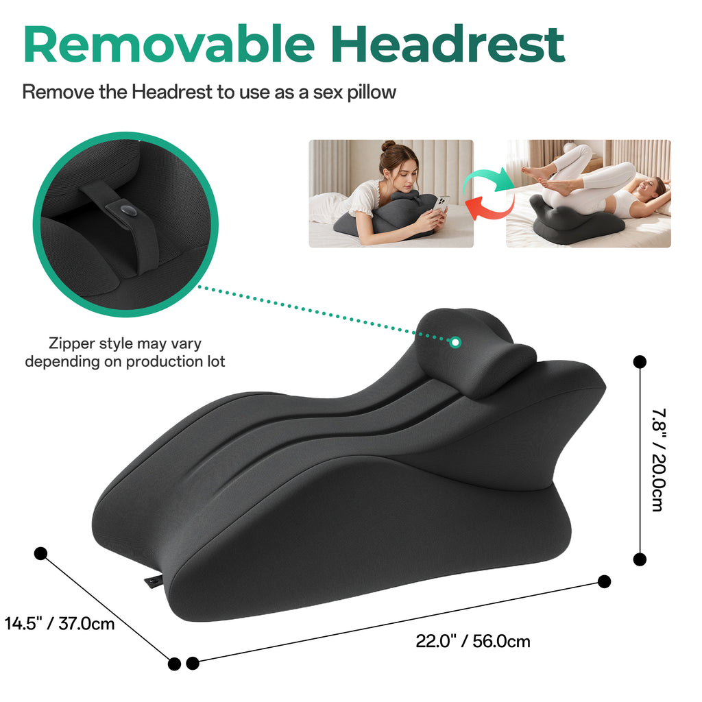 Memory Foam Ergonomic Wedge Pillow for Reading & Back Support