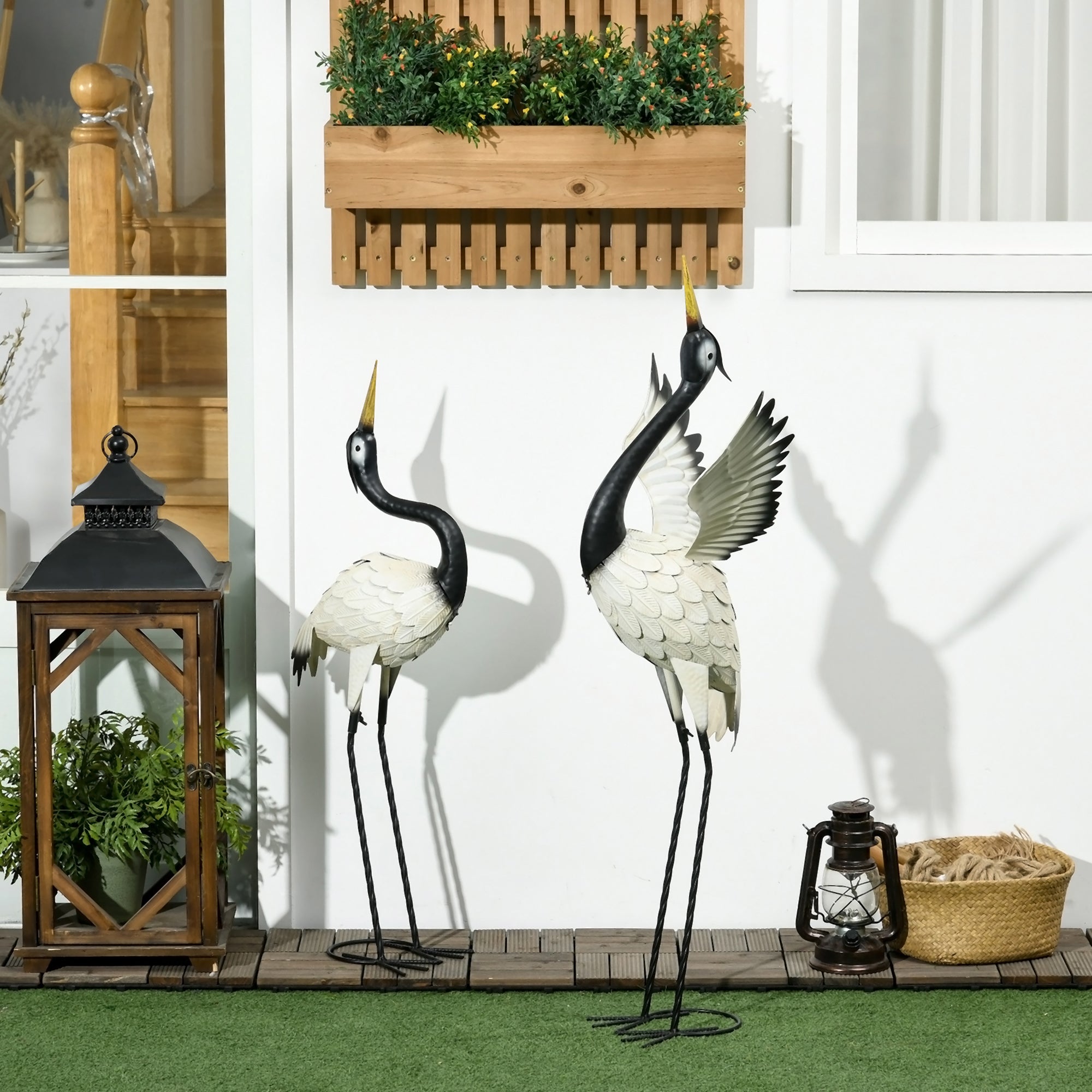 Outsunny Heron Garden Statues - Set of 2