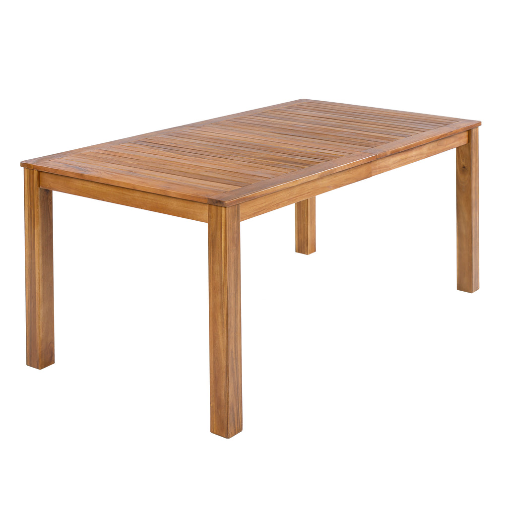 TOPMAX Patio Wooden Dining Table, Outdoor 67"L Rectangular Table