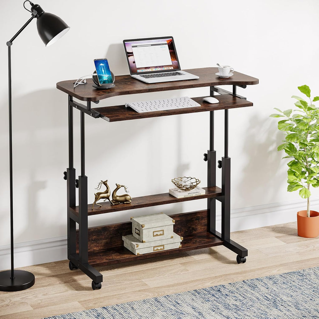 32 Inches Portable Desk with Power Outlets