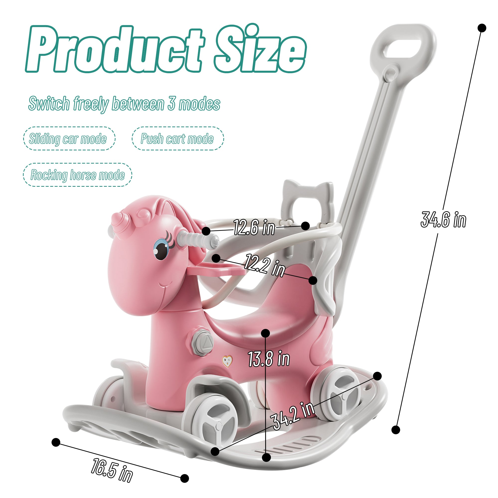 Rocking Horse for Toddlers, Unicorn Ride On Toy