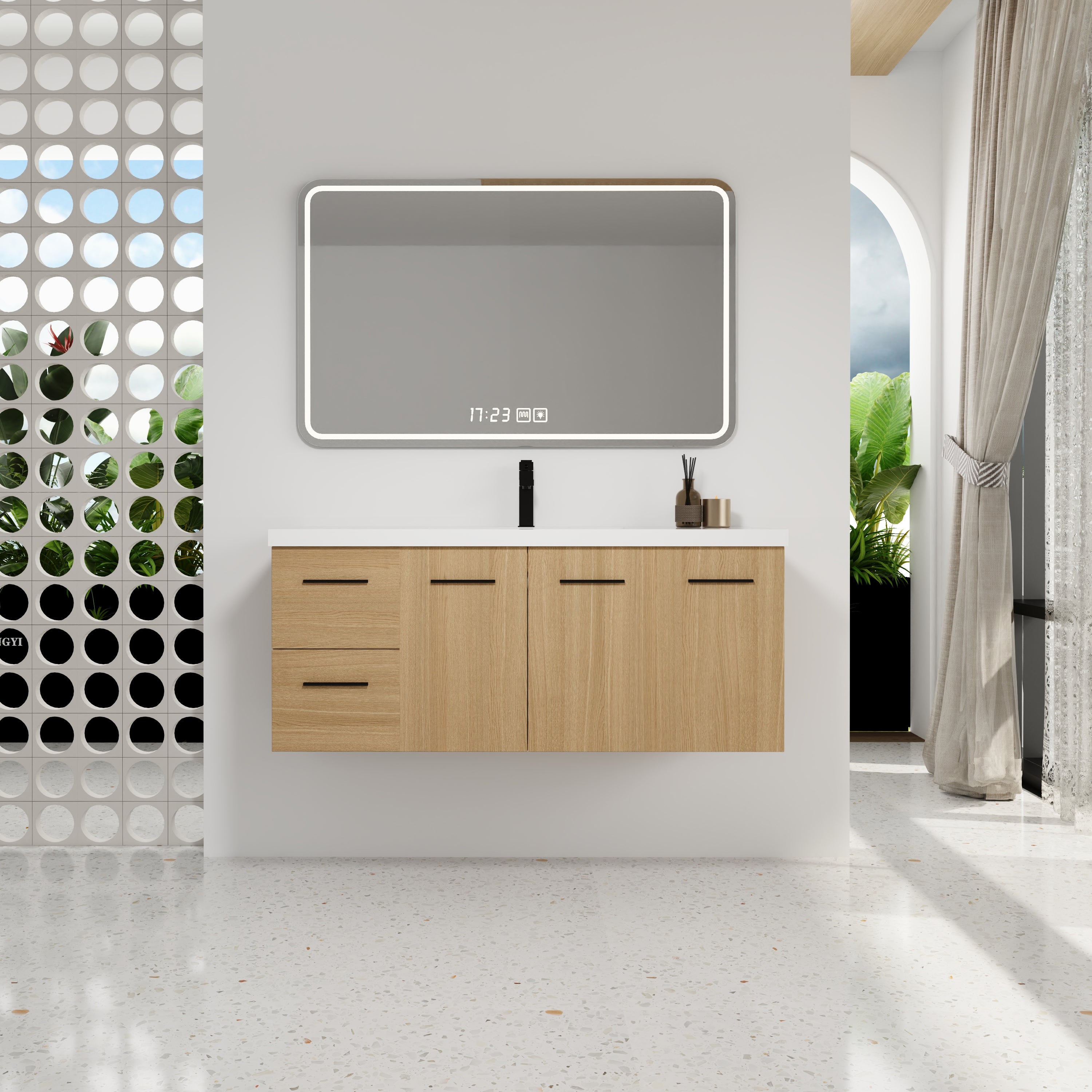 48" Light Wood Bathroom Vanity