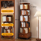 Upgraded Rotating Bookshelf - 360° Display Corner Rack