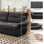 Multi-Functional Sofa Bed with Plush Fabric