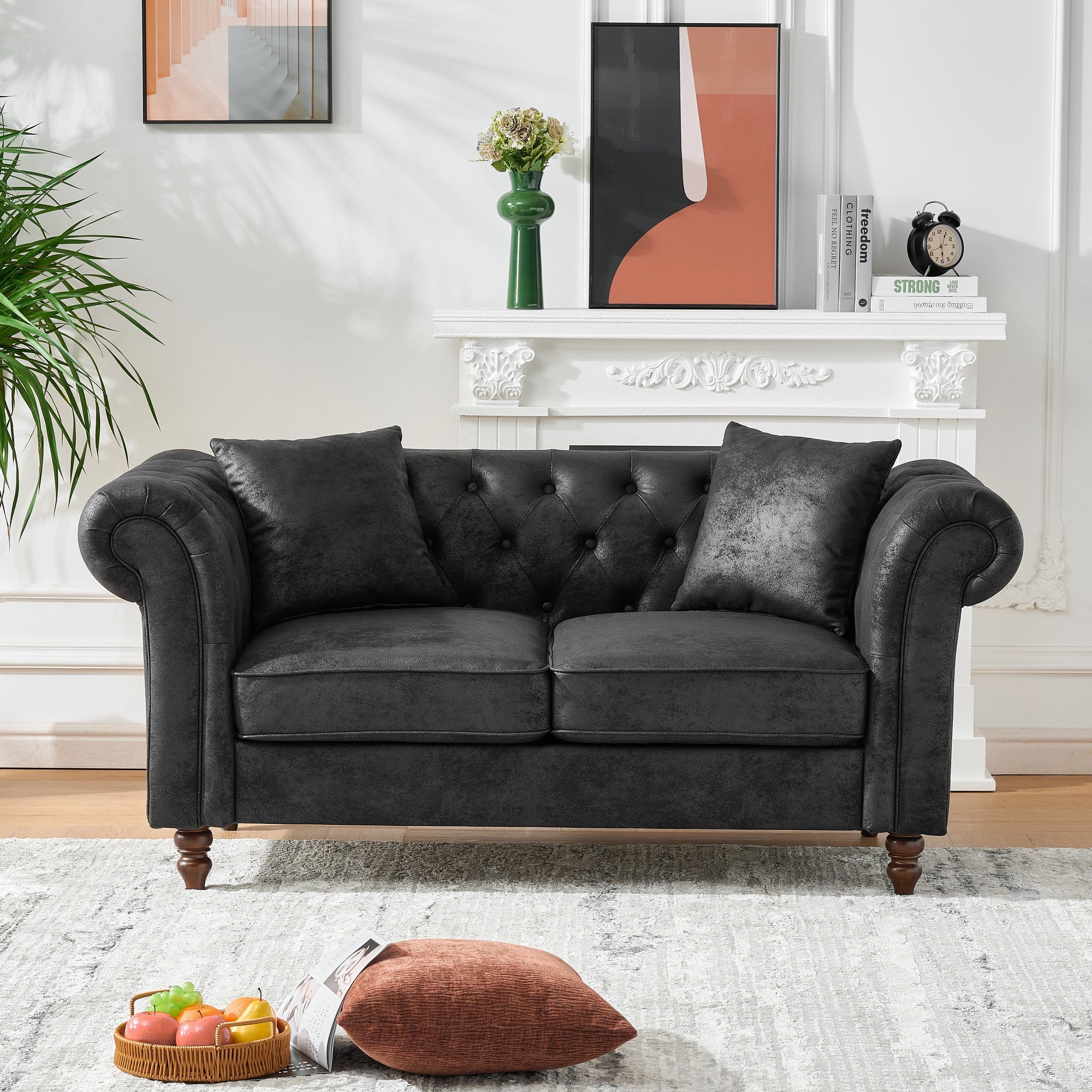 3+2 Seater Chesterfield Tech Fabric Sofa Set