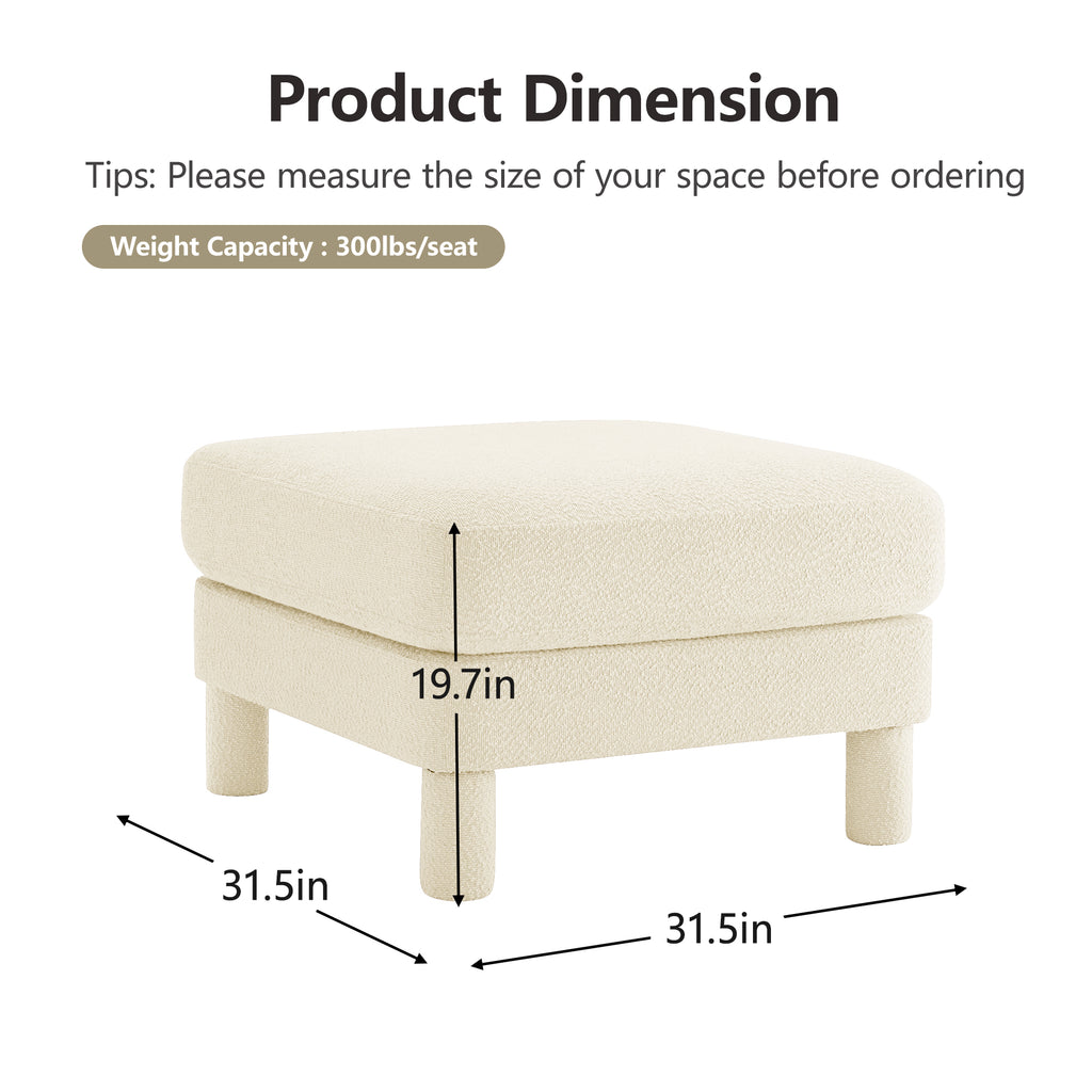 Premium Polyester Beige Ottoman