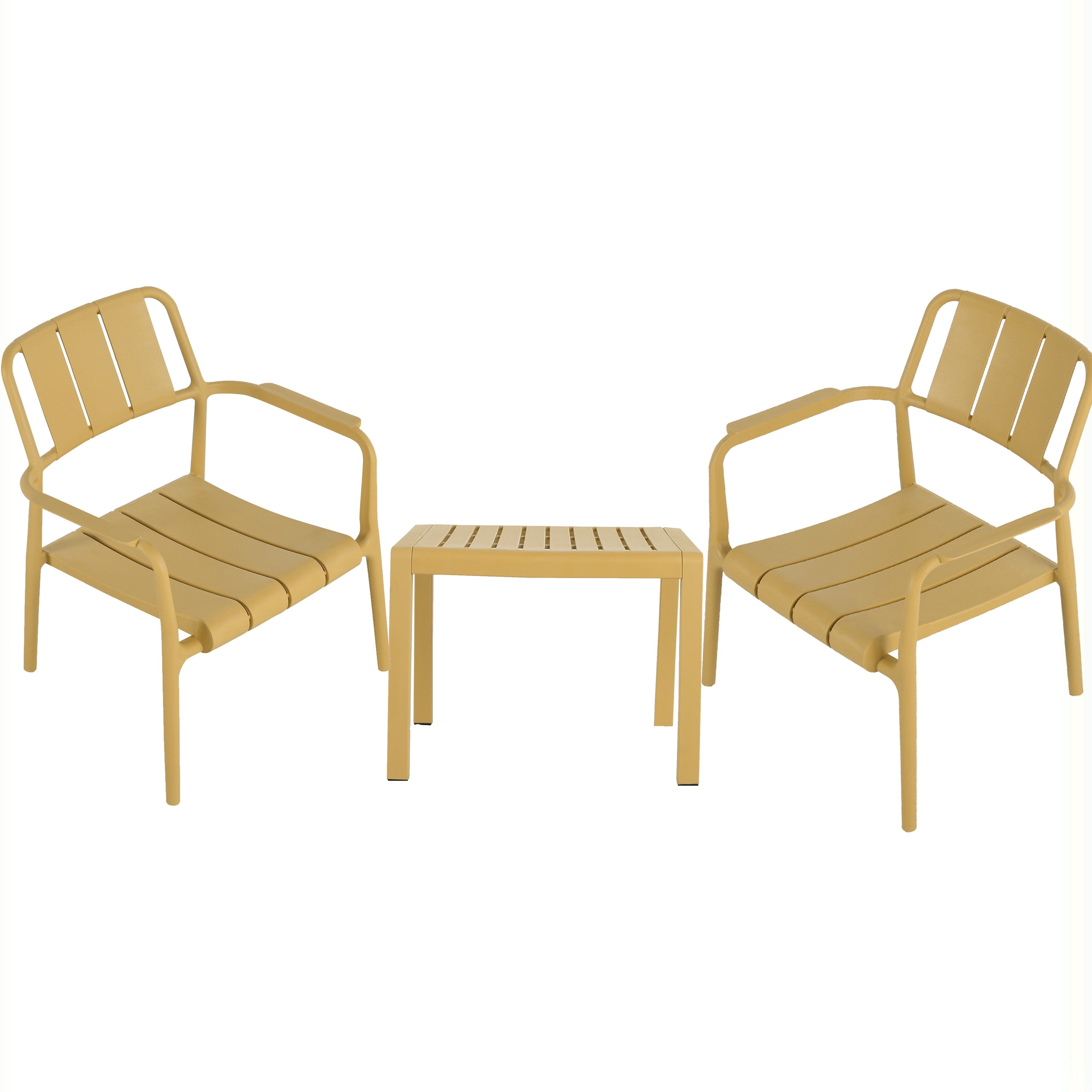 Summer 2-Piece PP Single-Seater Chairs + Coffee Table Set