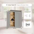 Gray Shaker Solid Wood Wall Cabinet with Soft-Close Doors