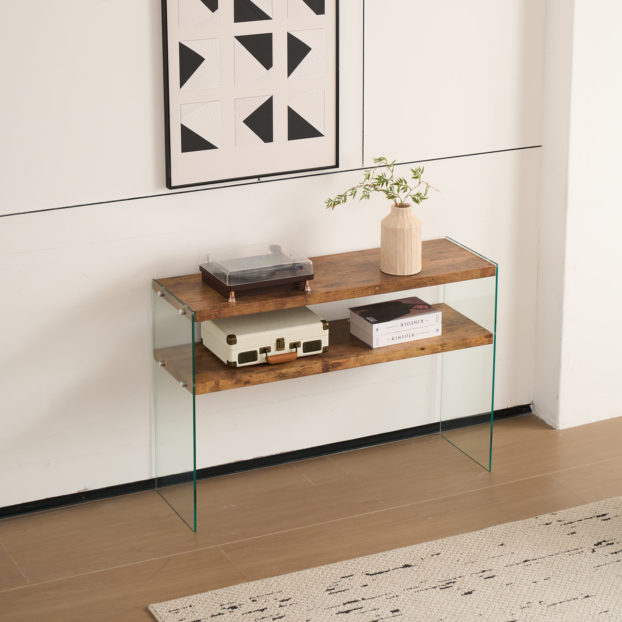 Walnut MDF Console Table