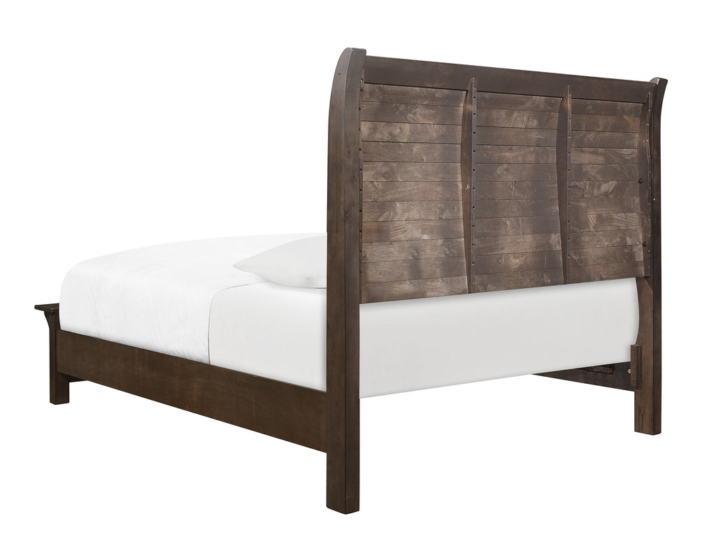Brown Queen Sleigh Bed