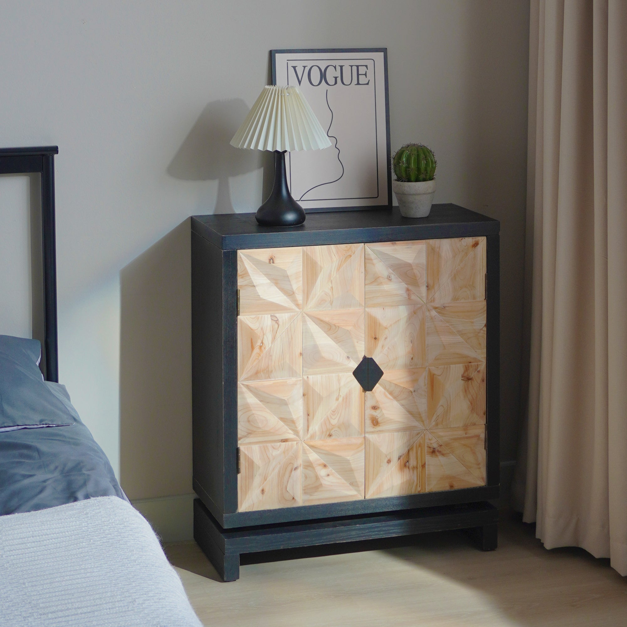 3D Geometric Double-Door Cabinet