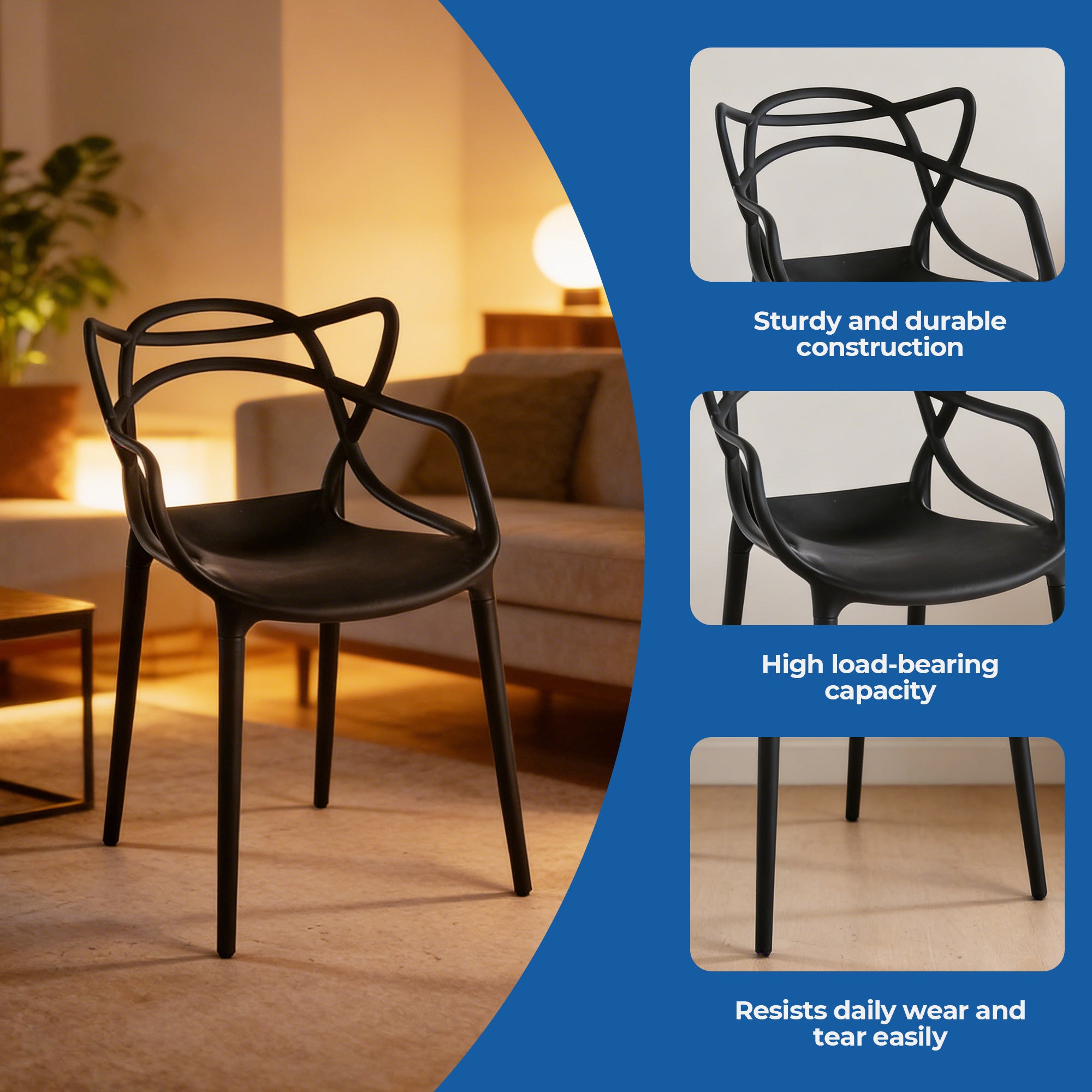 Plastic Dining Chair Set of 4