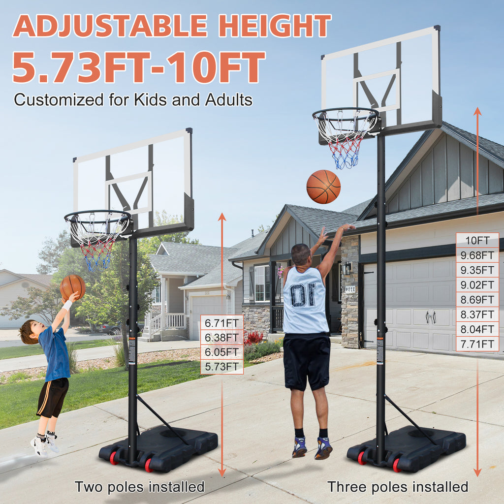 Basketball Hoop 5.73-10FT Height Adjustable