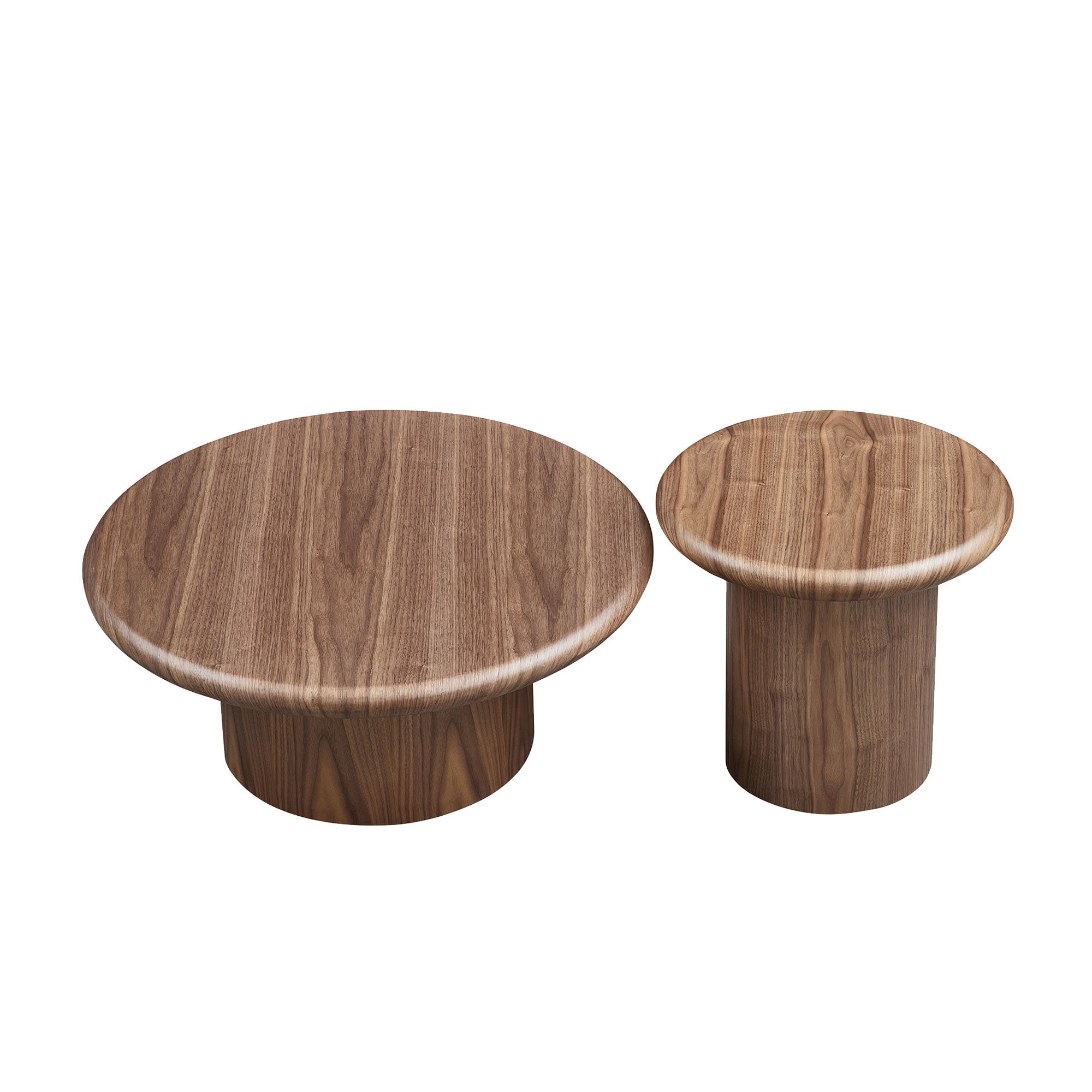 2-Piece Modern Round Coffee Table Set