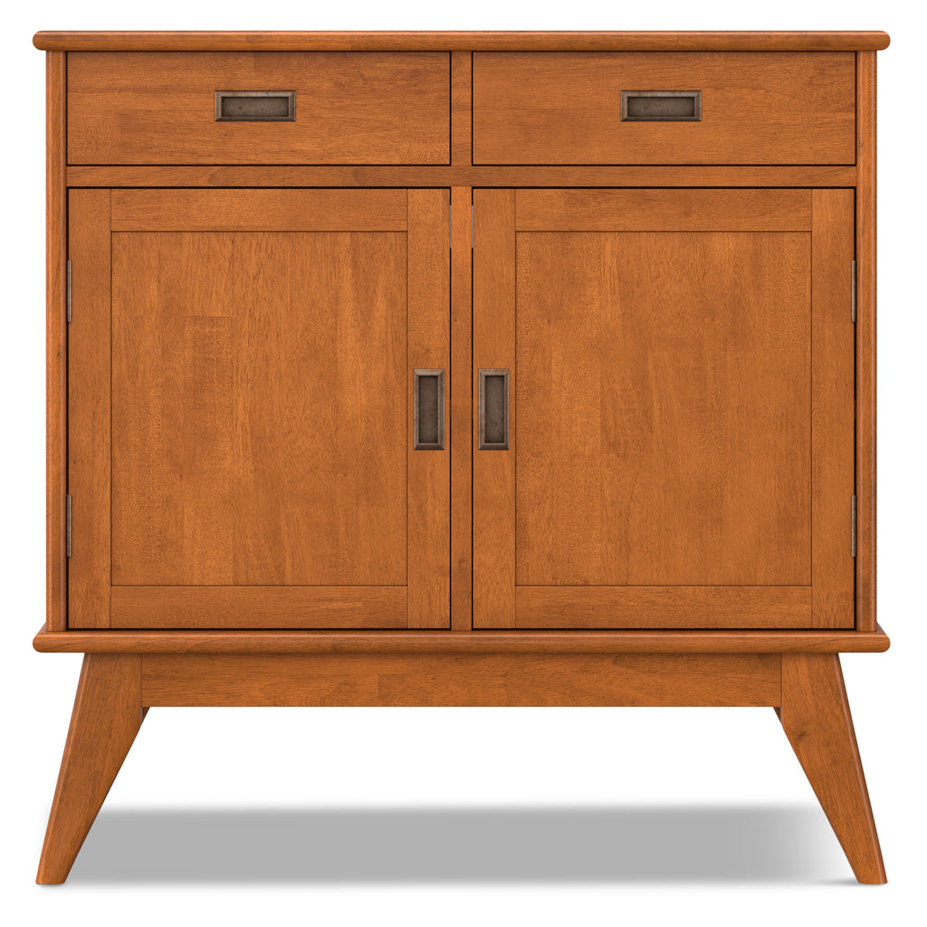 Draper 36 Inch Wide Solid Wood Mid Century Entryway Storage Cabinet
