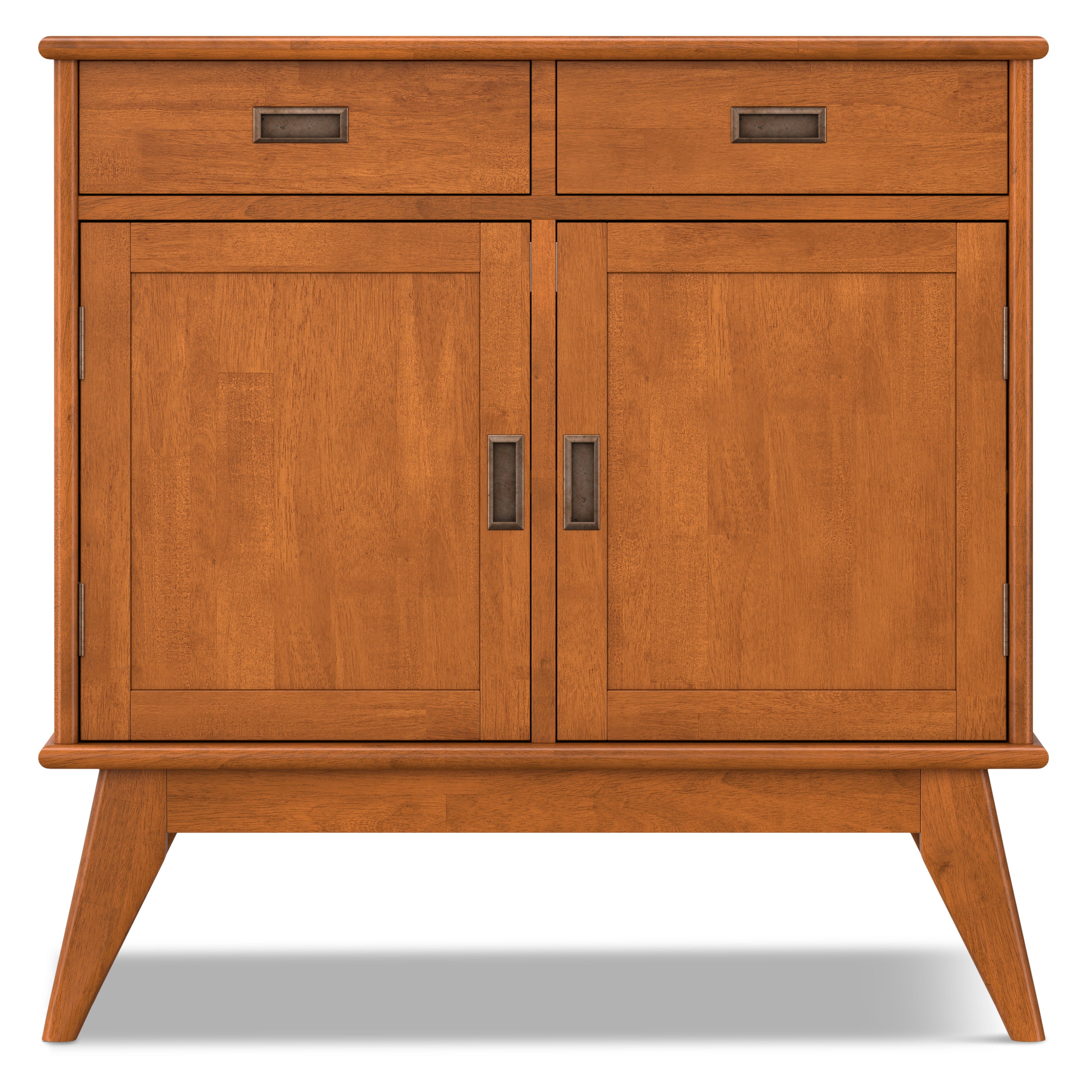 Draper 36 Inch Wide Solid Wood Mid Century Entryway Storage Cabinet