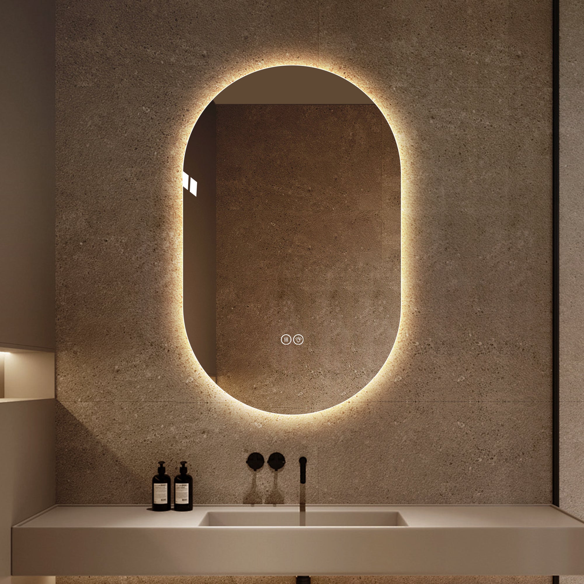 48*30 Inch Smart Wall Mounted LED Bathroom Mirror