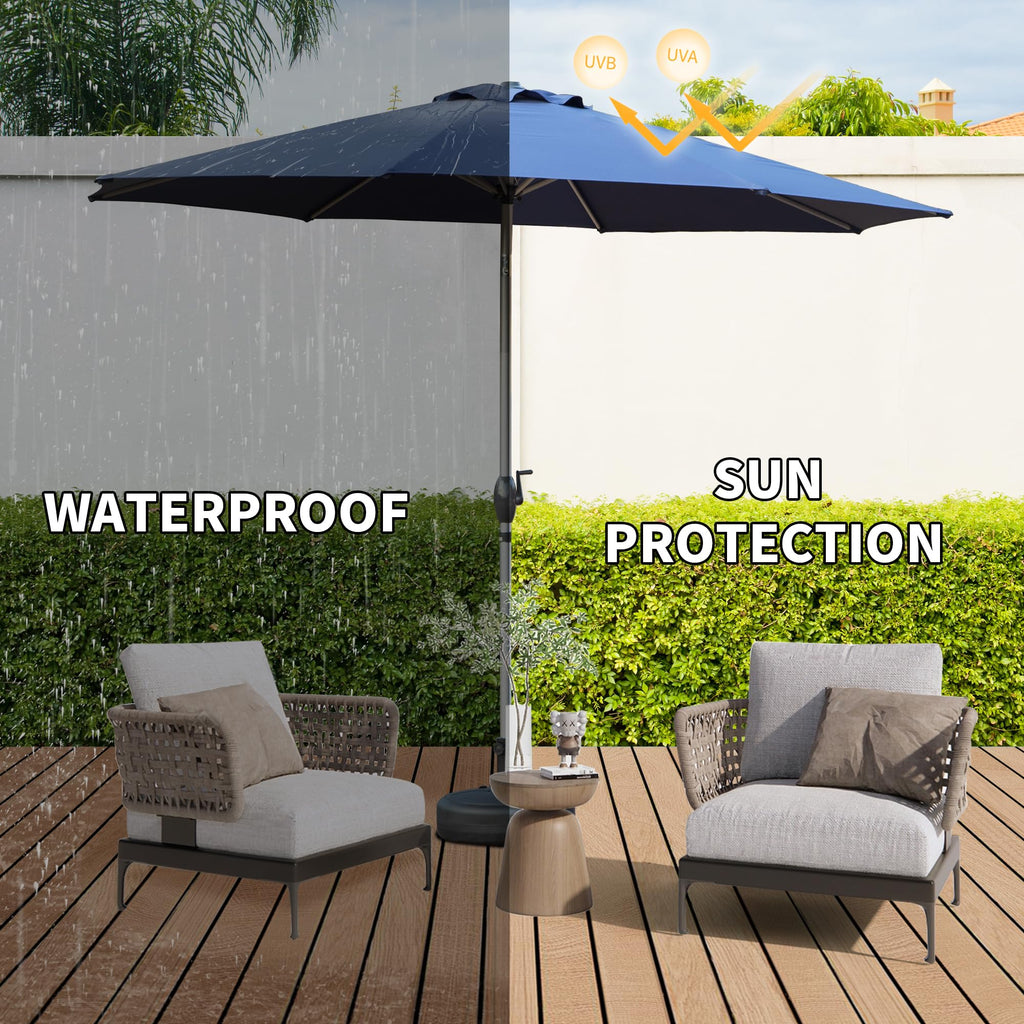 10FT Patio Umbrella with Push Button Tilt and Crank
