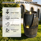 Outdoor Water Fountain with Bird Waterer