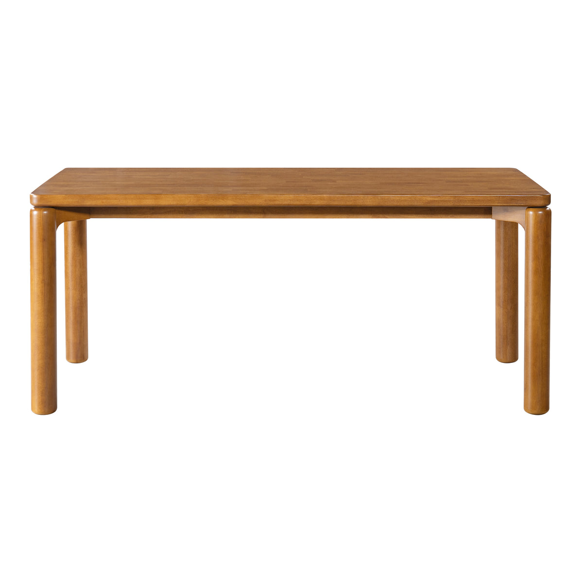 7-Piece Dining Table Set for 6, 70-Inch Walnut Rubber Wood with Upholstered Chairs