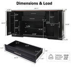 63" Farmhouse Barn Door Storage Cabinet with 2 Drawers & Door Rack
