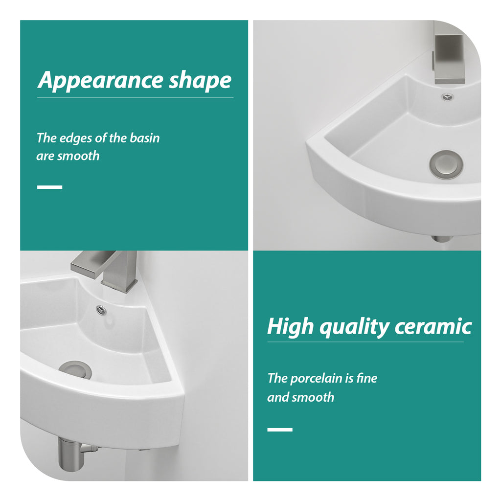 18 x 13 Inch Wall-Mounted Bathroom Sink