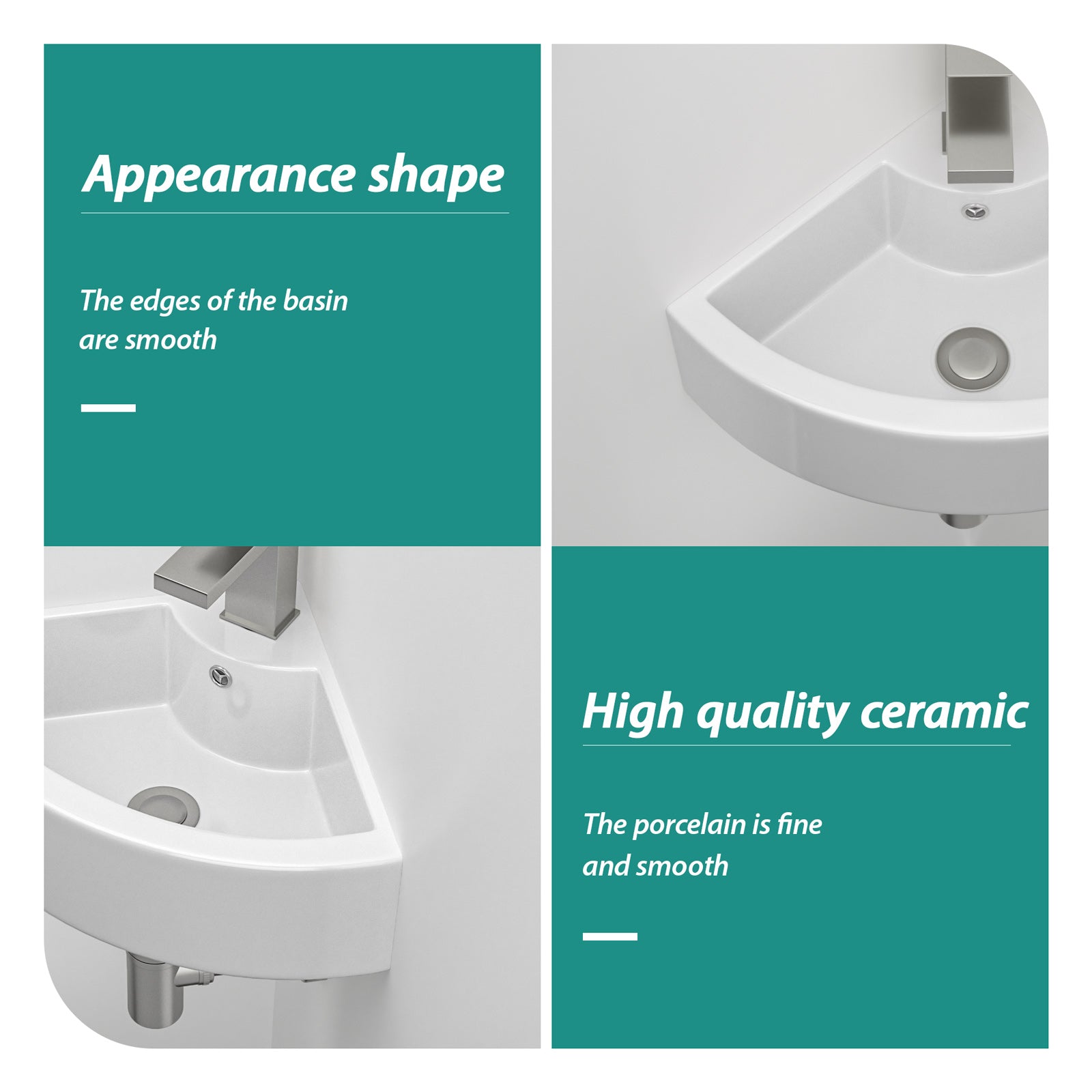 18 x 13 Inch Wall-Mounted Bathroom Sink