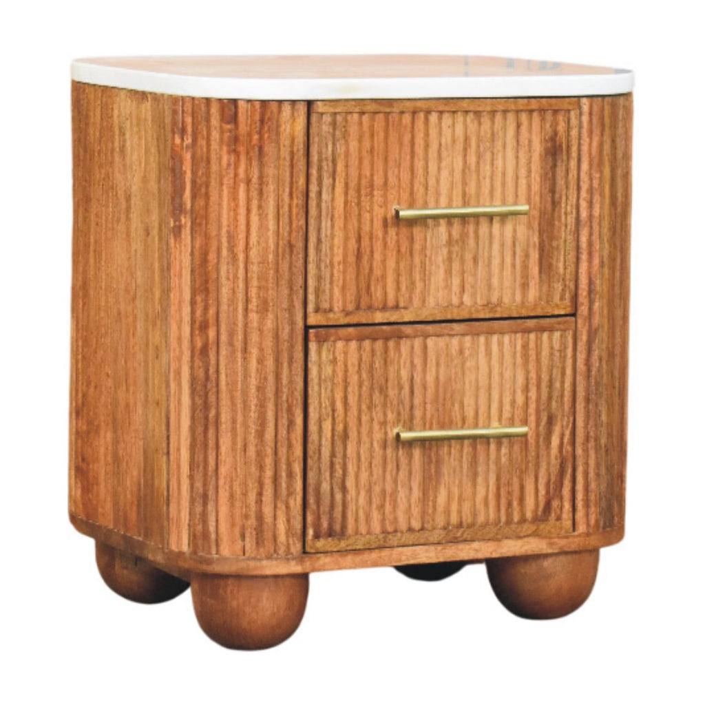 Artisan Furniture Solid Wood Aurora Marble Bedside