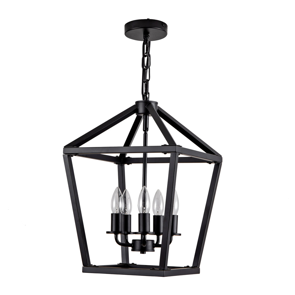 Farmhouse Lantern Chandelier 5-Light, Industrial