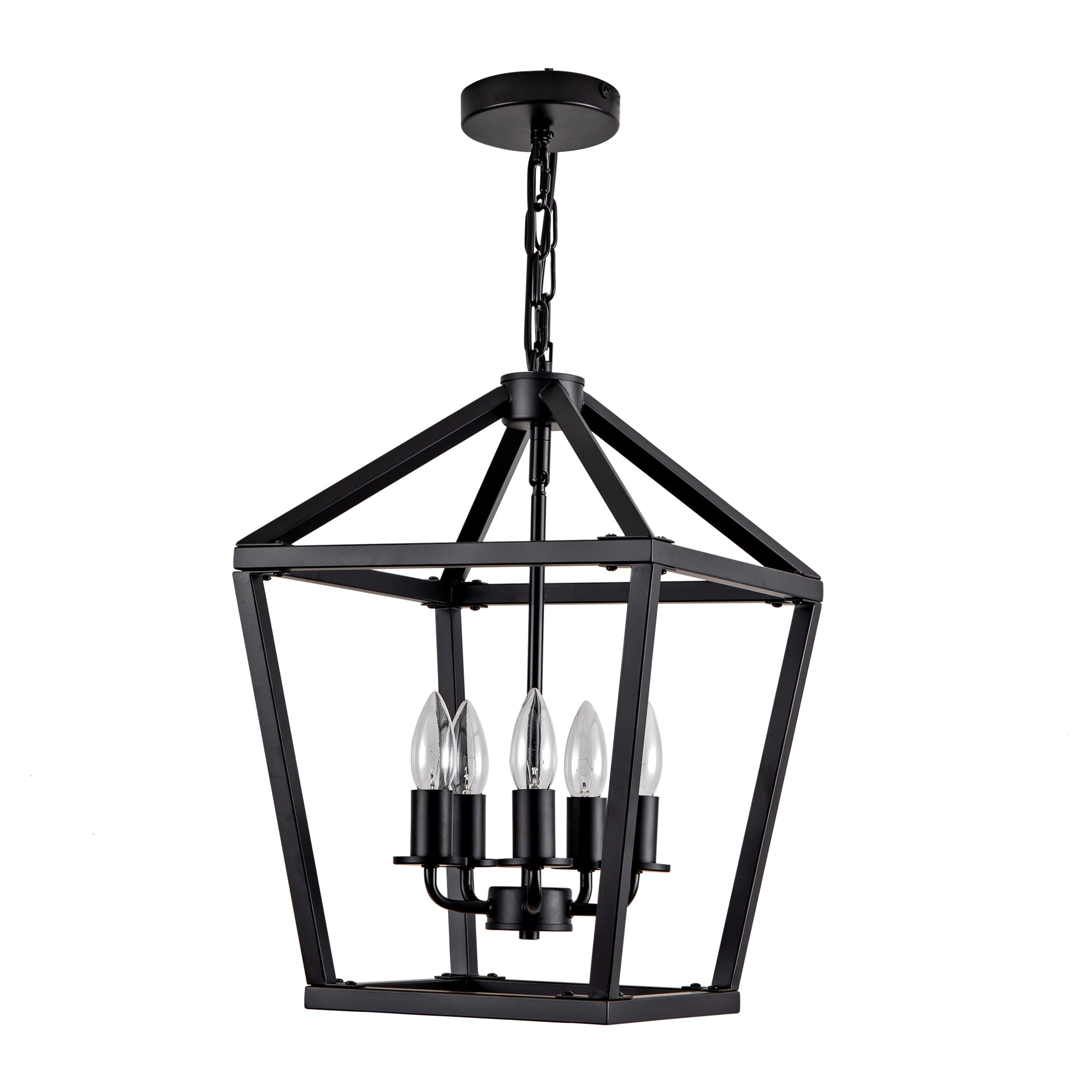 Farmhouse Lantern Chandelier 5-Light, Industrial