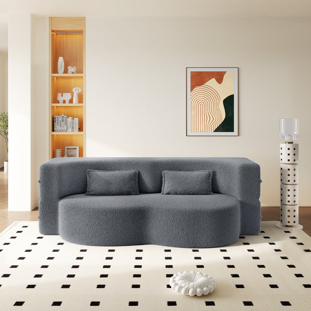 Modern Floor Sofa with 2 Pillows