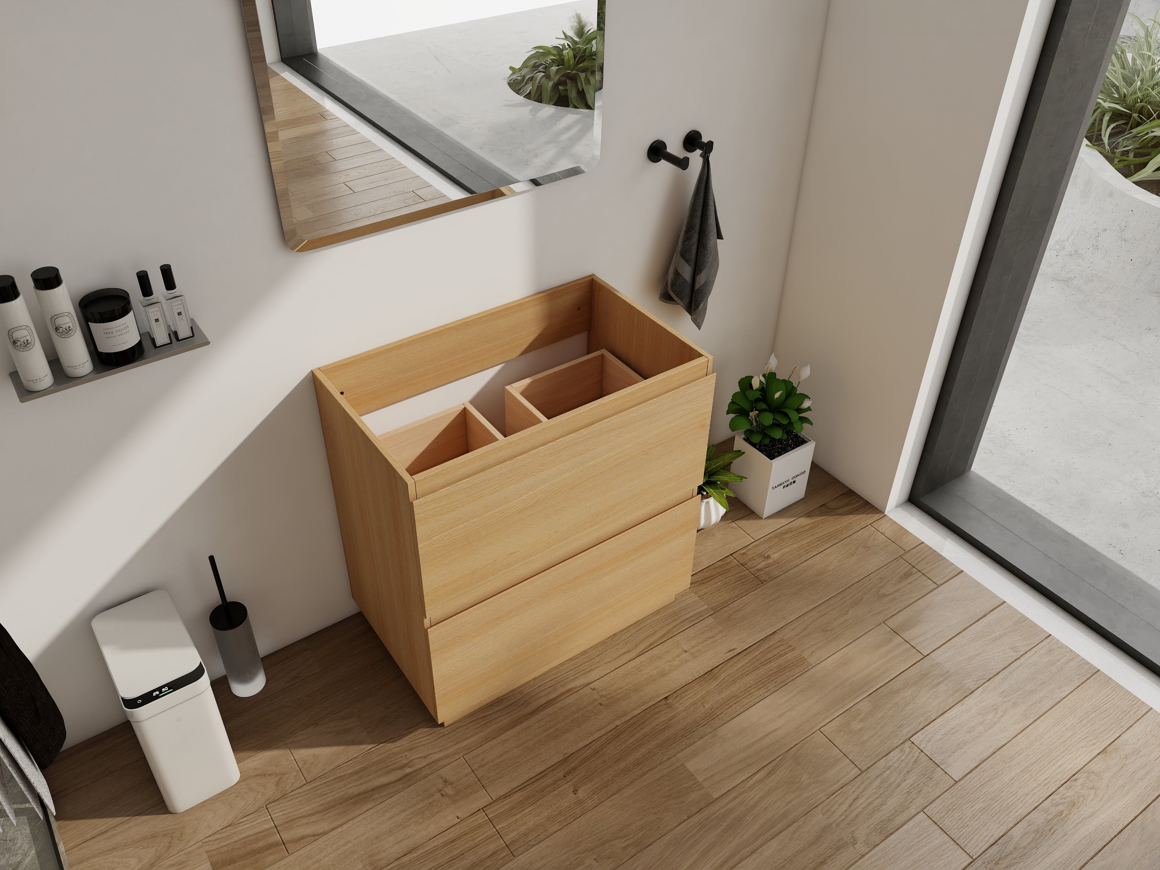 30" Modern Undermount Bathroom Sink Cabinet