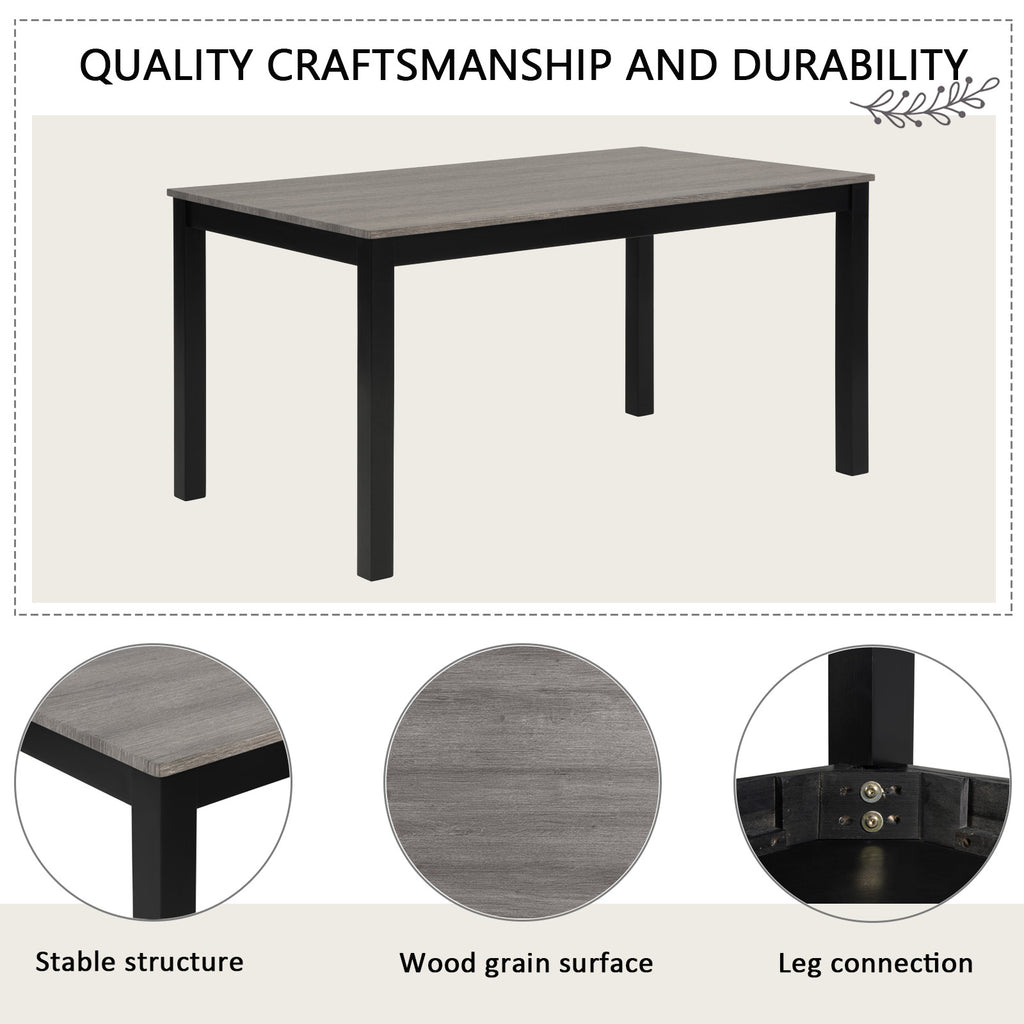 6-Piece Dining Table Set with Bench and Chairs