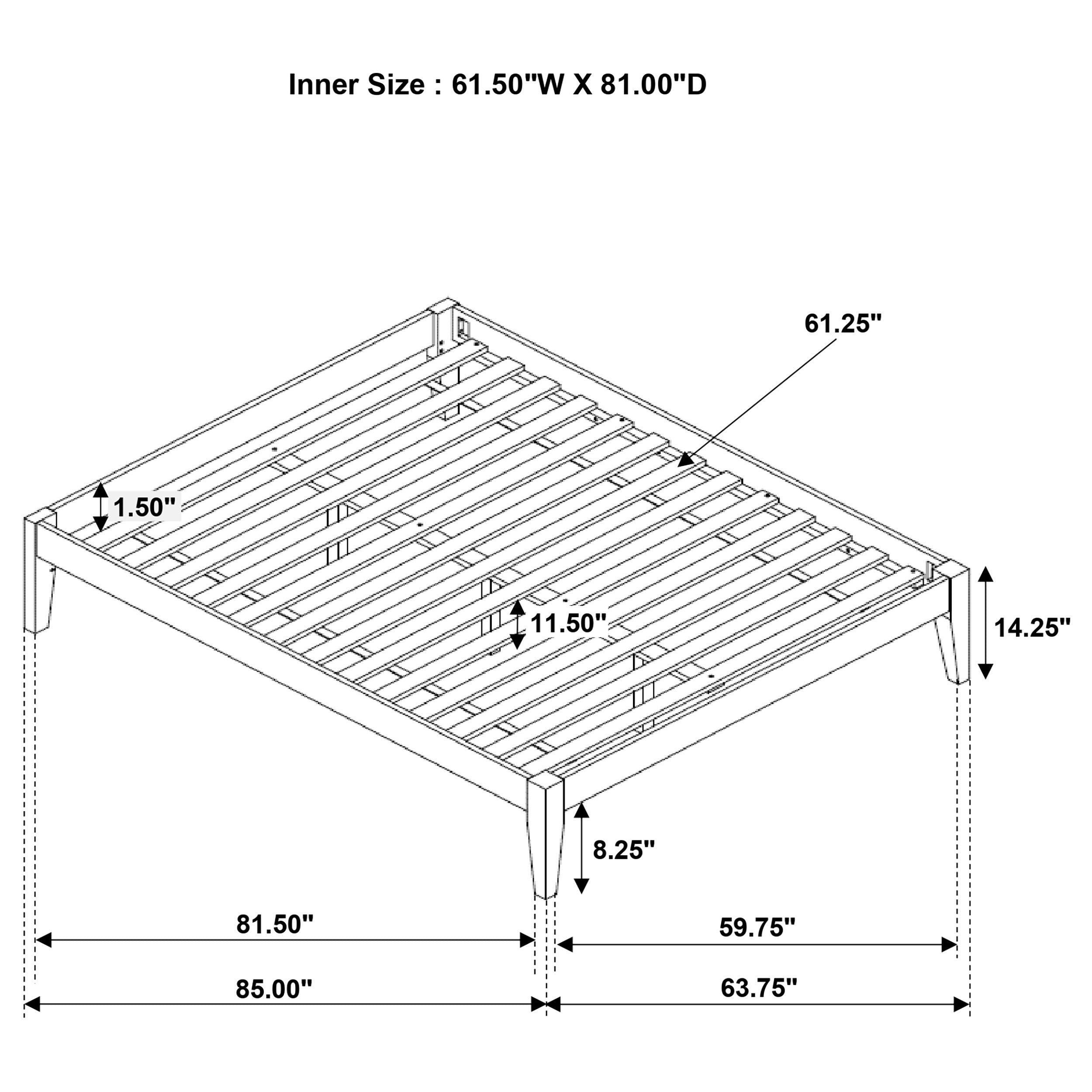 Cappuccino Queen Platform Bed