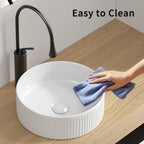 Small Bathroom Sink - 14 Inch Round Porcelain Ceramic